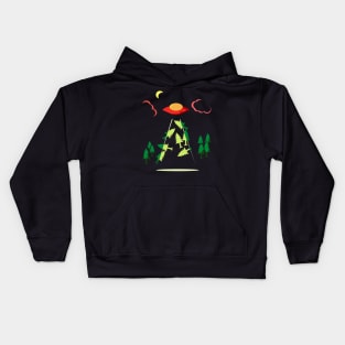 Alien steal the Christmas tree Kids Hoodie